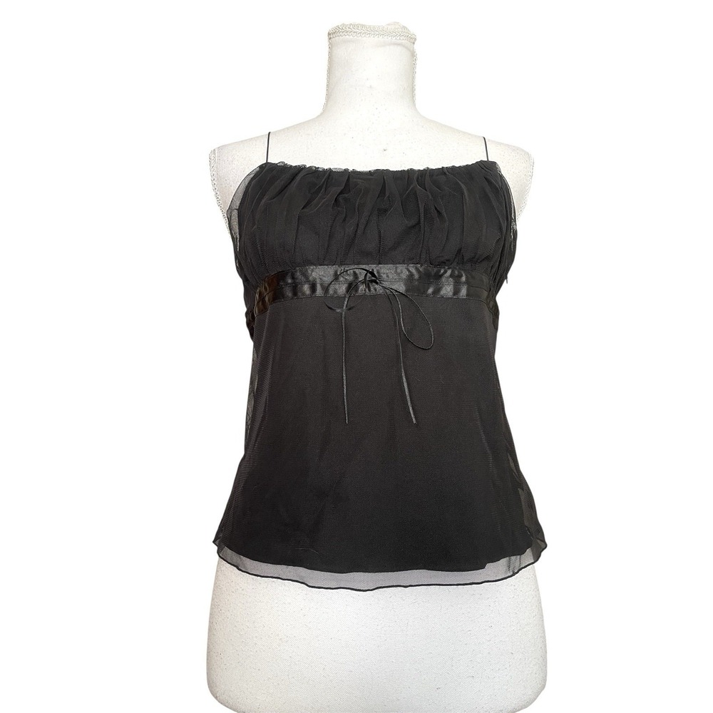 Vintage Y2k Express Black Milkmaid Babydoll Top Camisole Fairy Grunge Whimsgoth - Picture 2 of 13
